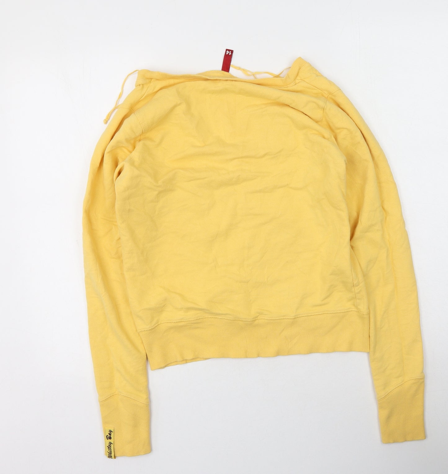 Divided Womens Yellow  Cotton Pullover Sweatshirt Size 14