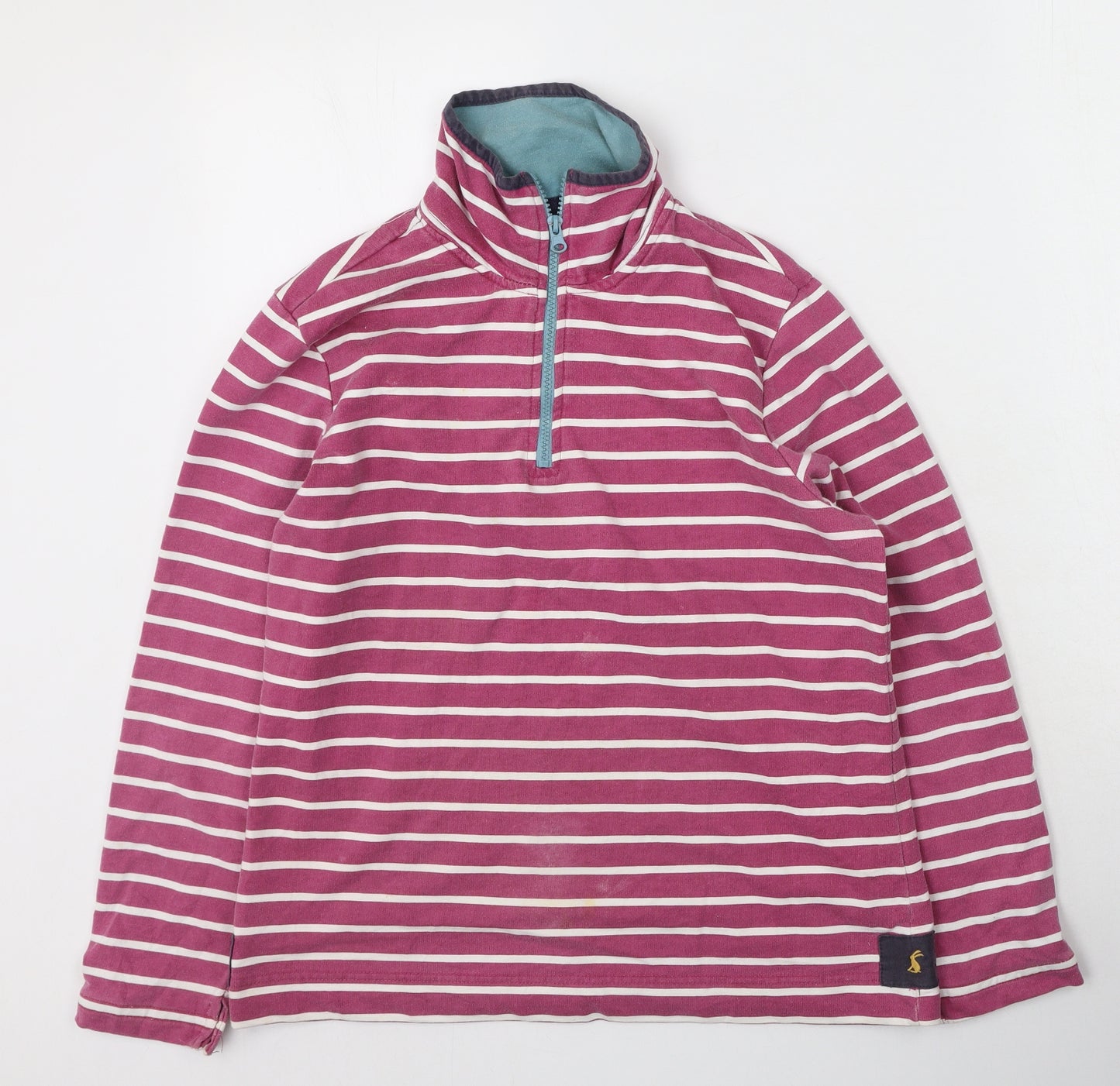 Joules Womens Multicoloured High Neck Striped Cotton Pullover Jumper Size 14
