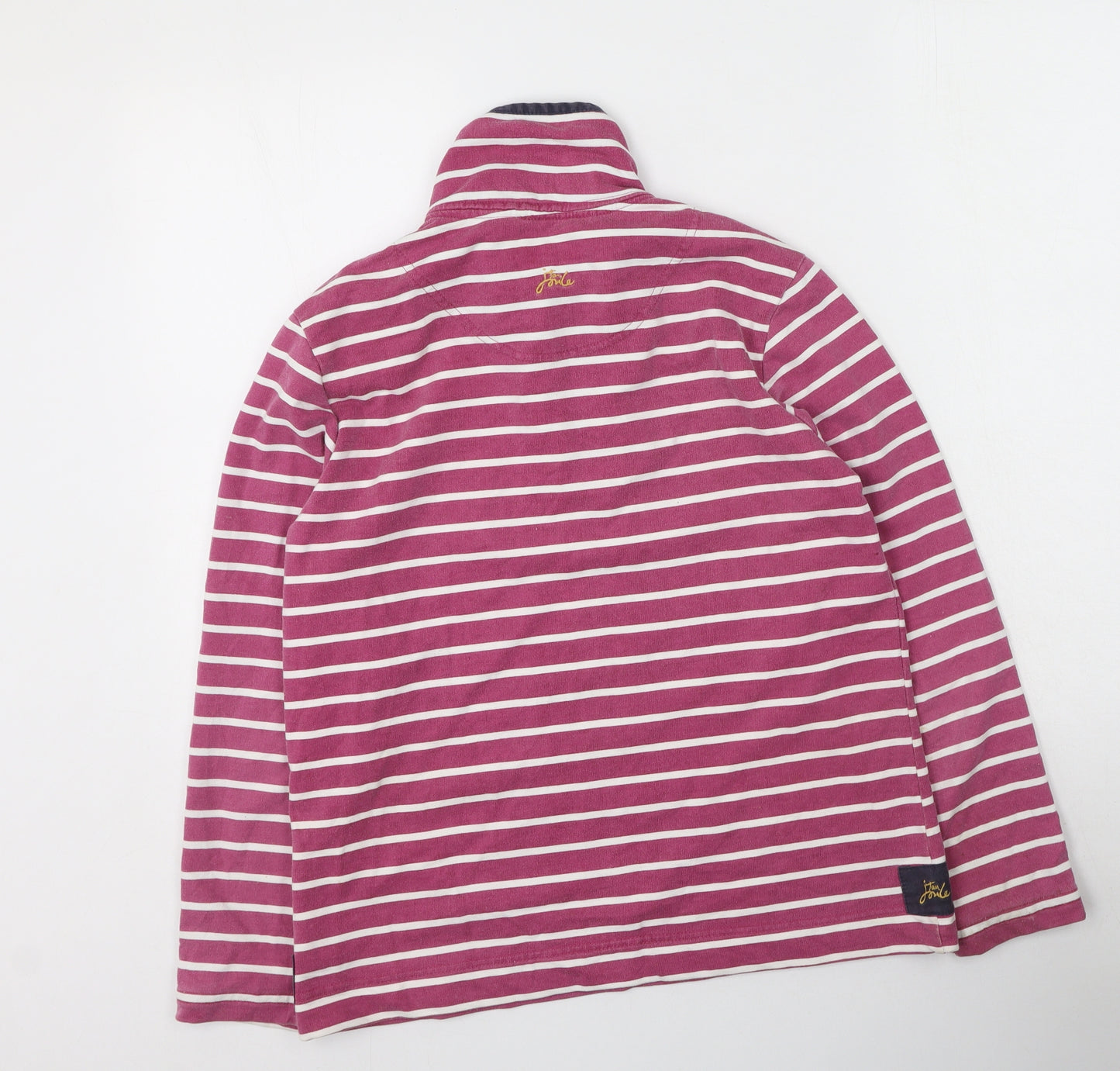 Joules Womens Multicoloured High Neck Striped Cotton Pullover Jumper Size 14