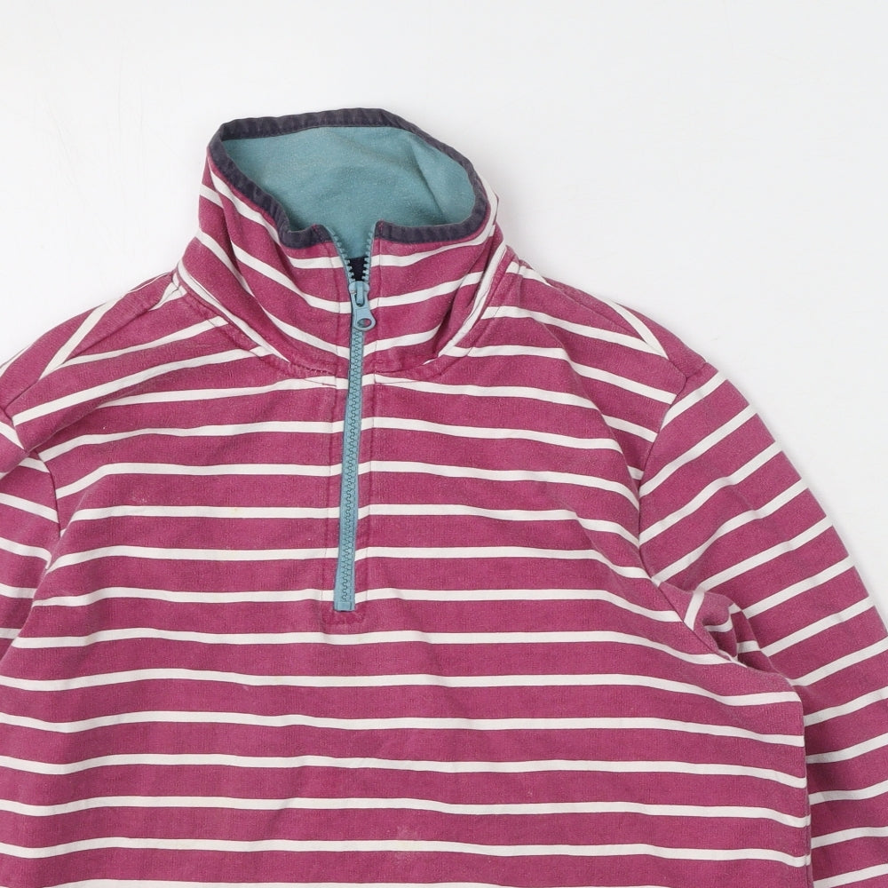 Joules Womens Multicoloured High Neck Striped Cotton Pullover Jumper Size 14