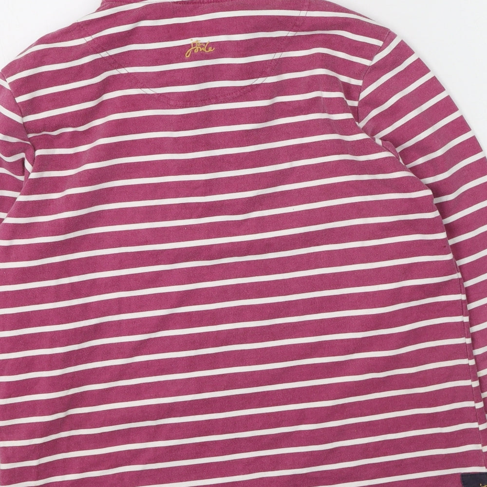 Joules Womens Multicoloured High Neck Striped Cotton Pullover Jumper Size 14