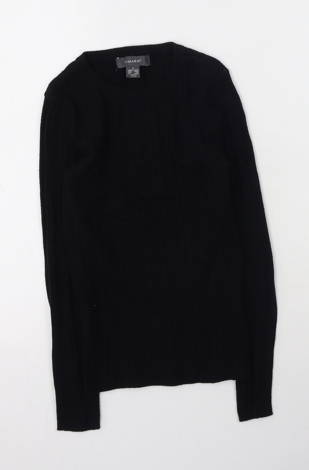 Primark Womens Black Round Neck  Viscose Pullover Jumper Size S