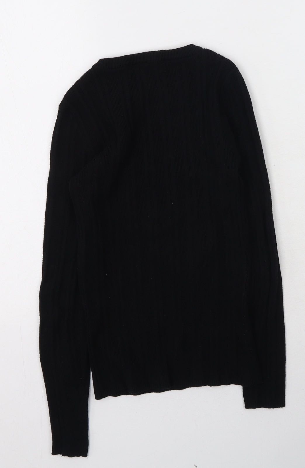 Primark Womens Black Round Neck  Viscose Pullover Jumper Size S