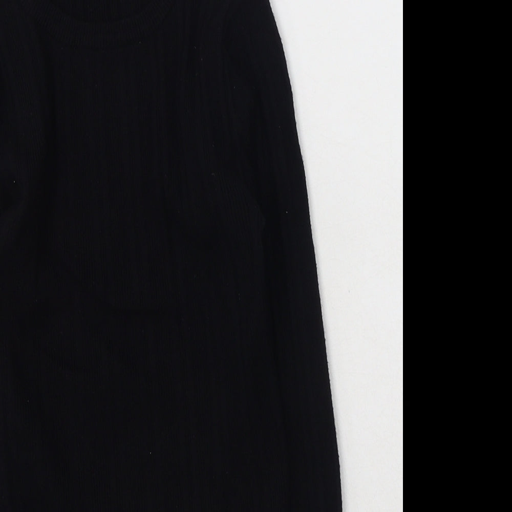 Primark Womens Black Round Neck  Viscose Pullover Jumper Size S
