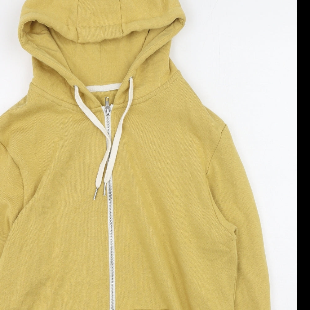 Primark Mens Yellow Round Neck  Cotton Full Zip Jumper Size L