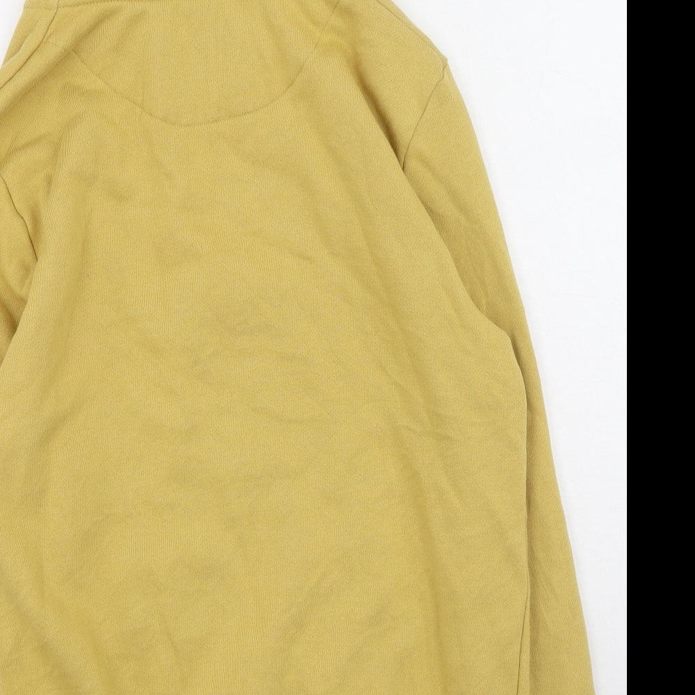Primark Mens Yellow Round Neck  Cotton Full Zip Jumper Size L