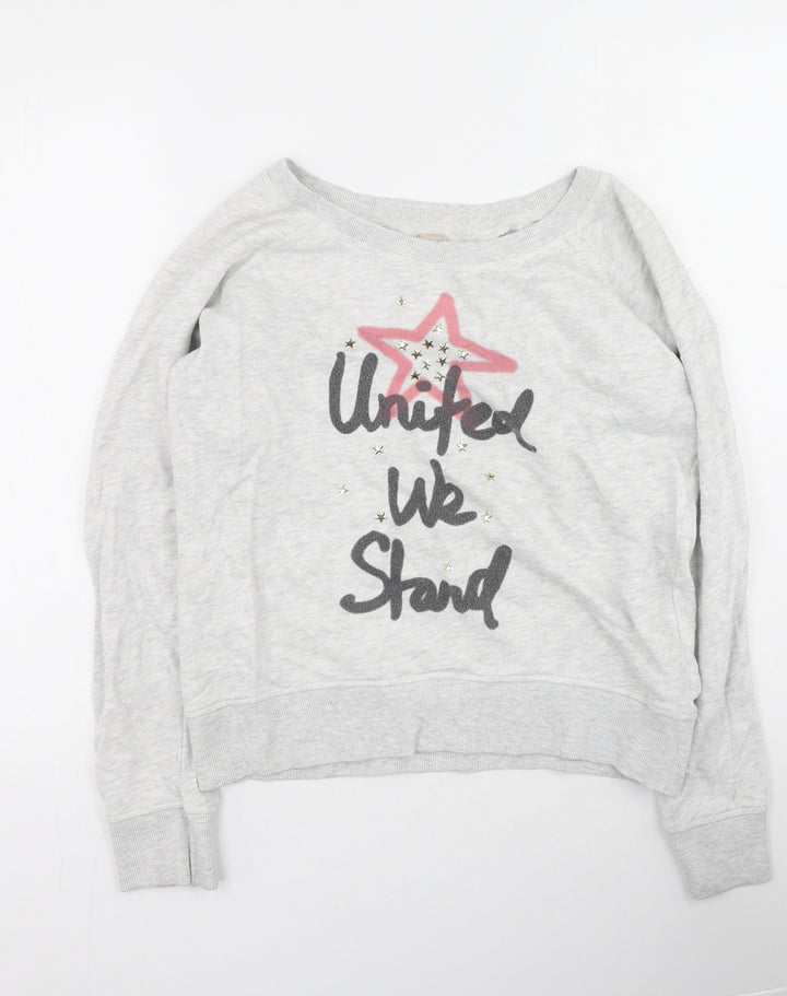 Only Womens Grey Cotton Pullover Sweatshirt Size L