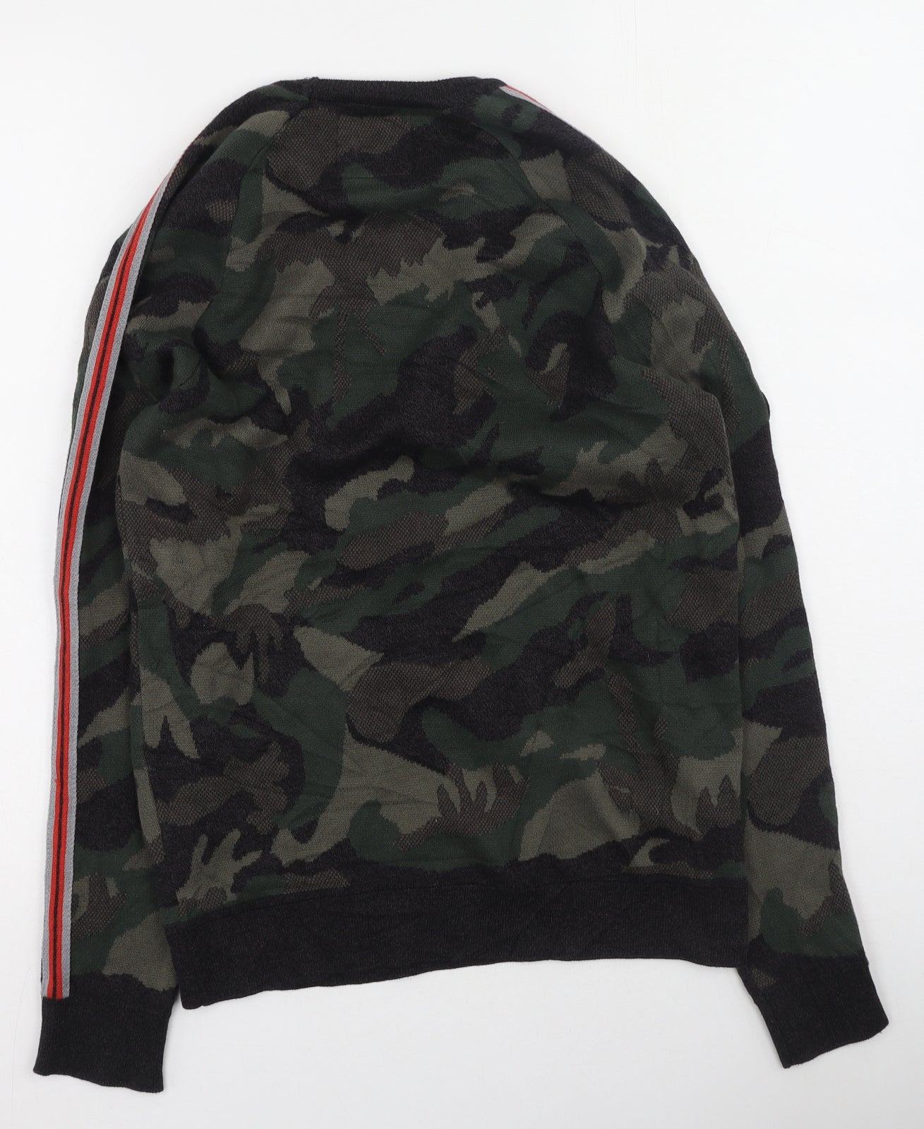 Superdry Womens Multicoloured Round Neck Camouflage Cotton Pullover Jumper Size S