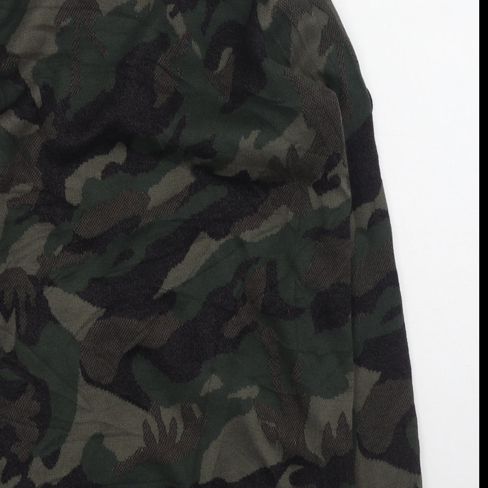 Superdry Womens Multicoloured Round Neck Camouflage Cotton Pullover Jumper Size S