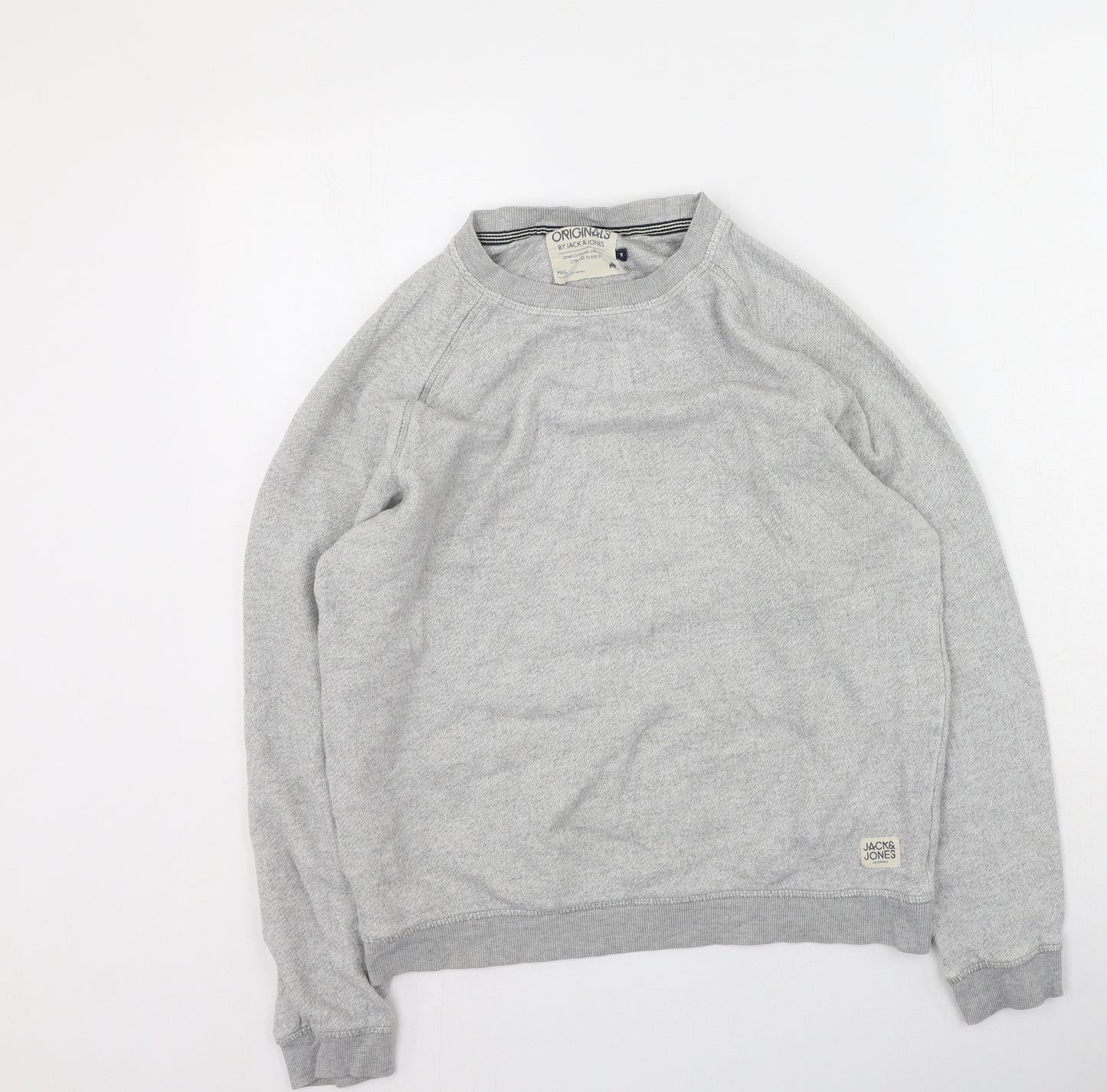 JACK & JONES Mens Grey  Cotton Pullover Sweatshirt Size M