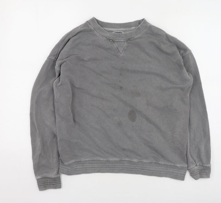 Pull&Bear Mens Gold Cotton Pullover Sweatshirt Size M