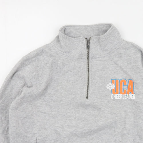 Varsity Womens Grey  Cotton Pullover Sweatshirt Size L