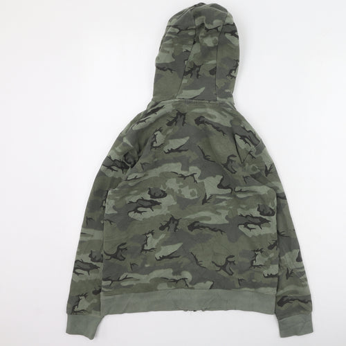 NEXT Boys Green Round Neck Camouflage Cotton Full Zip Jumper Size 12 Years