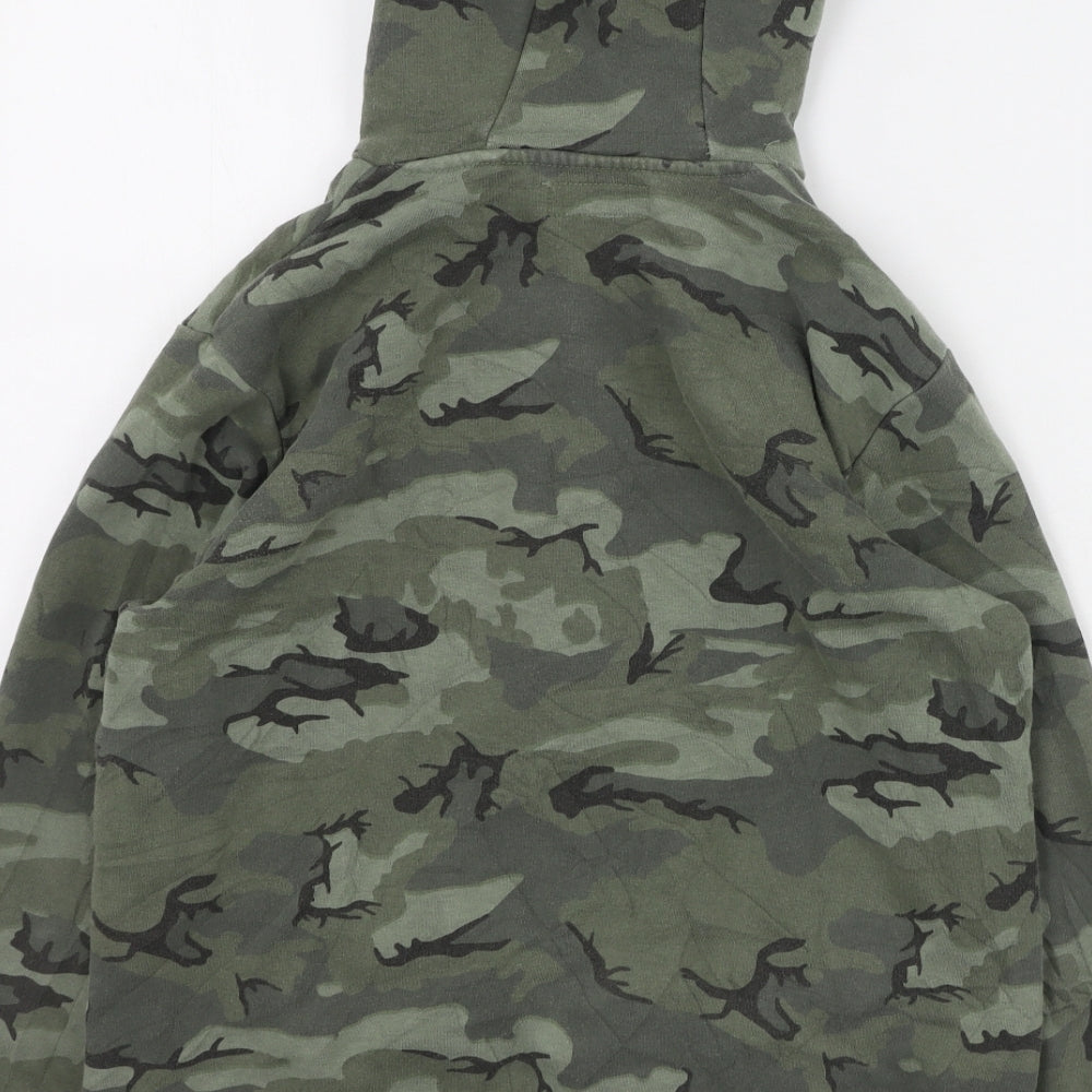 NEXT Boys Green Round Neck Camouflage Cotton Full Zip Jumper Size 12 Years