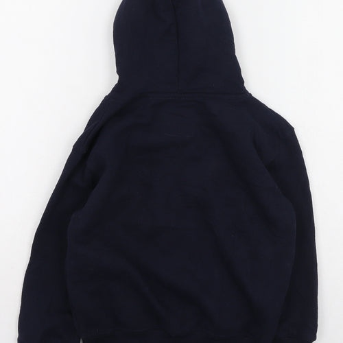 MALIKA Boys Blue Round Neck  Cotton Full Zip Jumper Size 5-6 Years