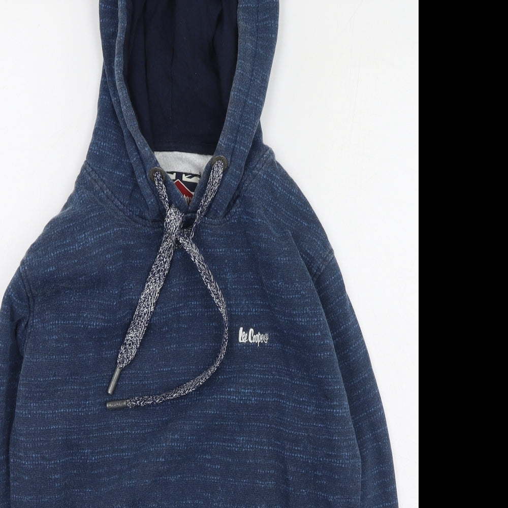 Lee Cooper Mens Blue  Cotton Pullover Hoodie Size S