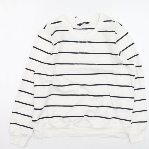 Marks and Spencer Mens Multicoloured Striped Polyester Pullover Sweatshirt
