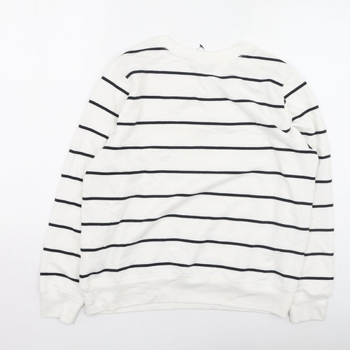 Marks and Spencer Mens Multicoloured Striped Polyester Pullover Sweatshirt
