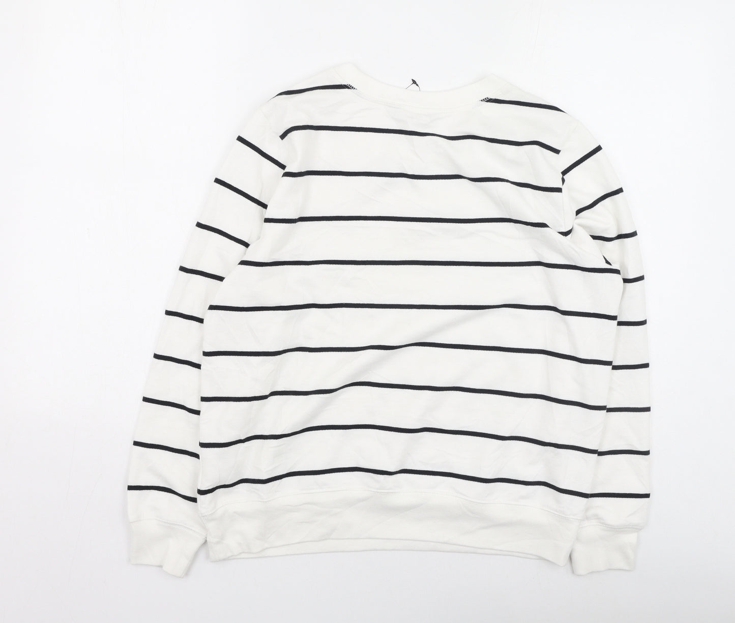 Marks and Spencer Mens Multicoloured Striped Polyester Pullover Sweatshirt
