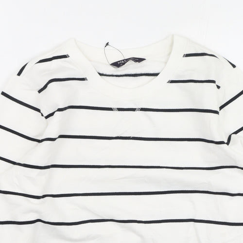 Marks and Spencer Mens Multicoloured Striped Polyester Pullover Sweatshirt