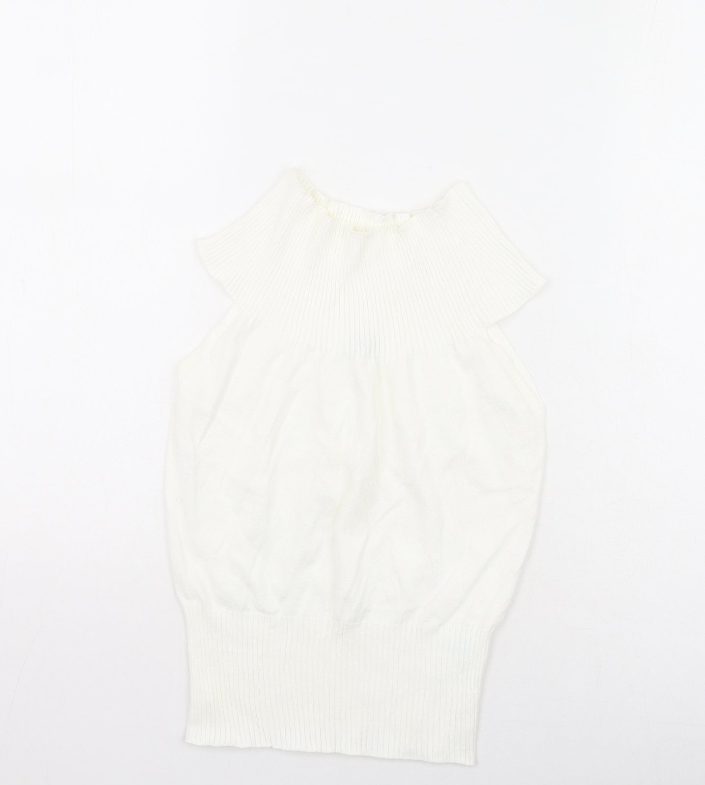 Oasis Womens Ivory High Neck  Viscose Pullover Jumper Size 12