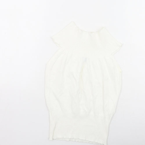 Oasis Womens Ivory High Neck  Viscose Pullover Jumper Size 12