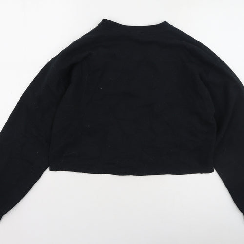 Topshop Womens Black  Polyester Pullover Sweatshirt Size M