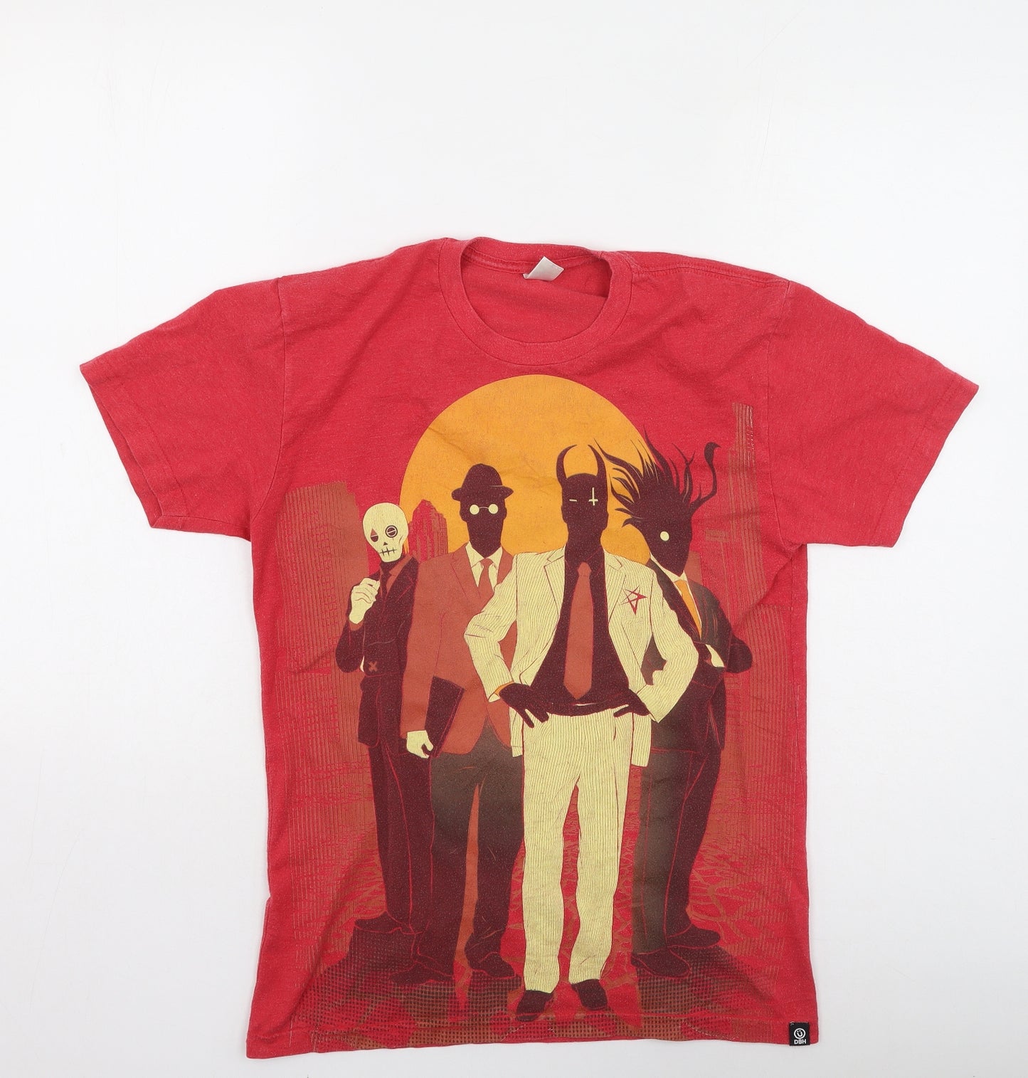Preworn  Mens Red  Cotton  T-Shirt Size S Round Neck