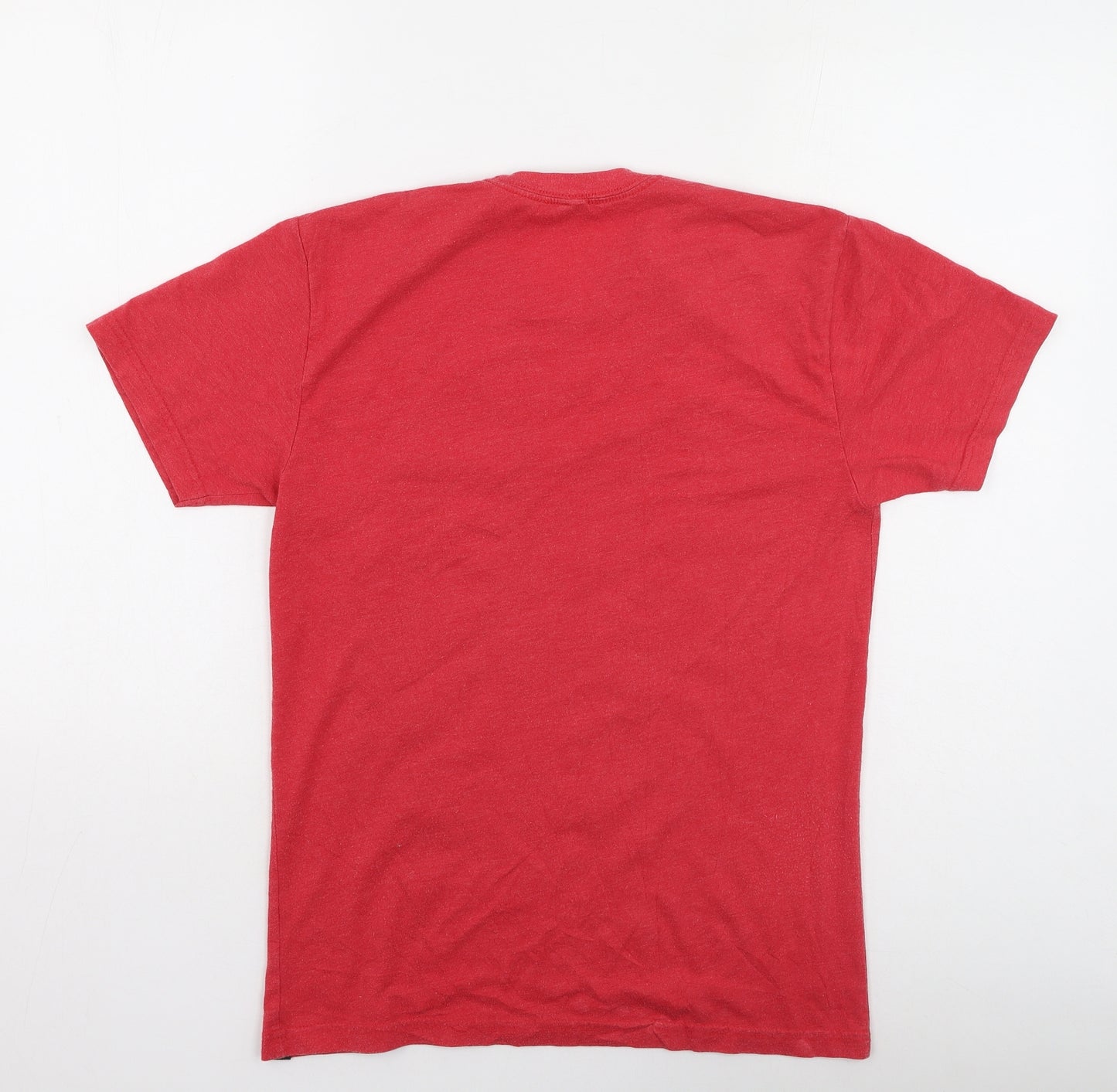 Preworn  Mens Red  Cotton  T-Shirt Size S Round Neck