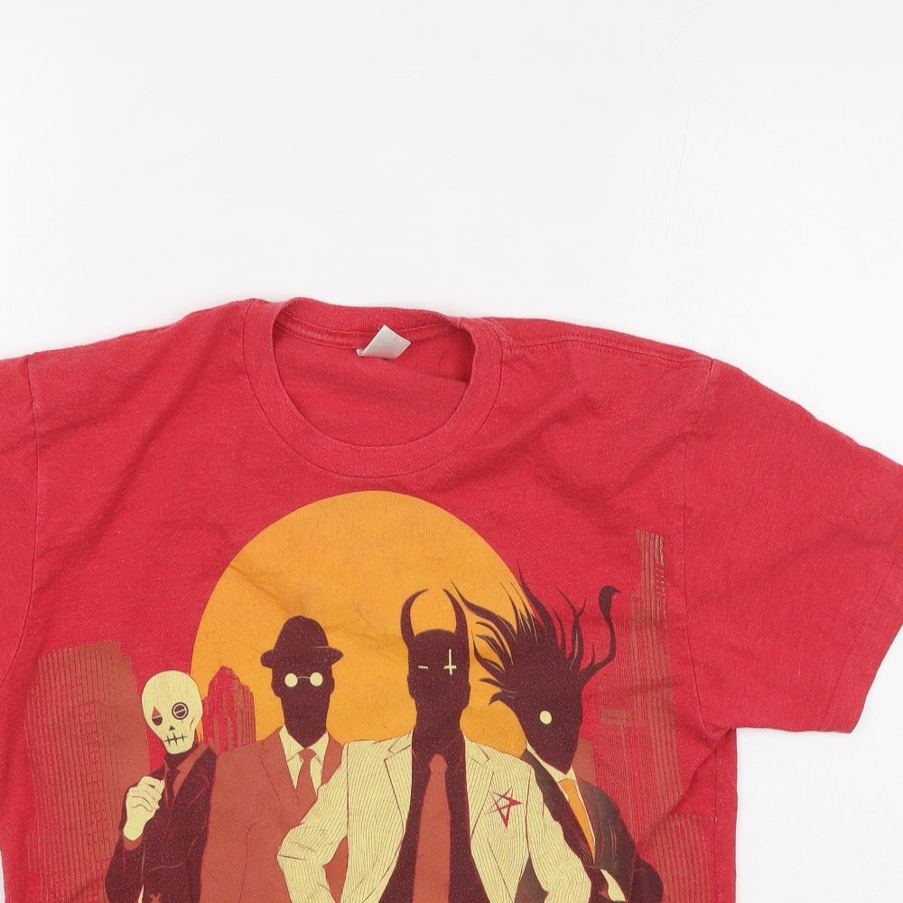 Preworn  Mens Red  Cotton  T-Shirt Size S Round Neck