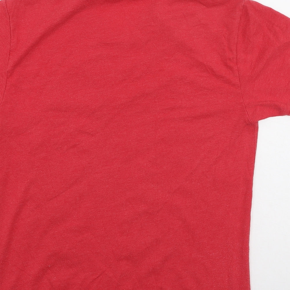 Preworn  Mens Red  Cotton  T-Shirt Size S Round Neck