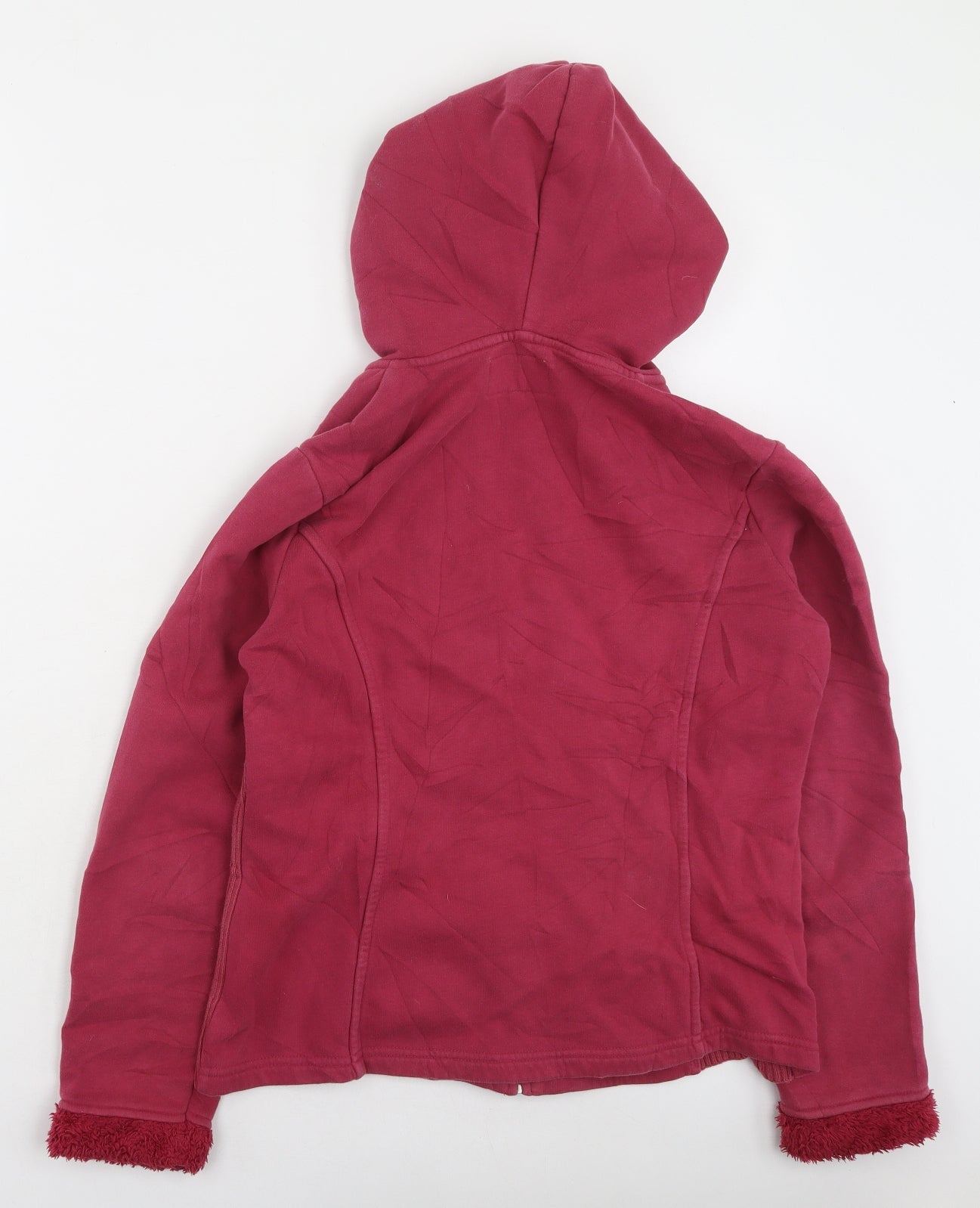 Marks and Spencer Womens Red Round Neck  Cotton Full Zip Jumper Size M