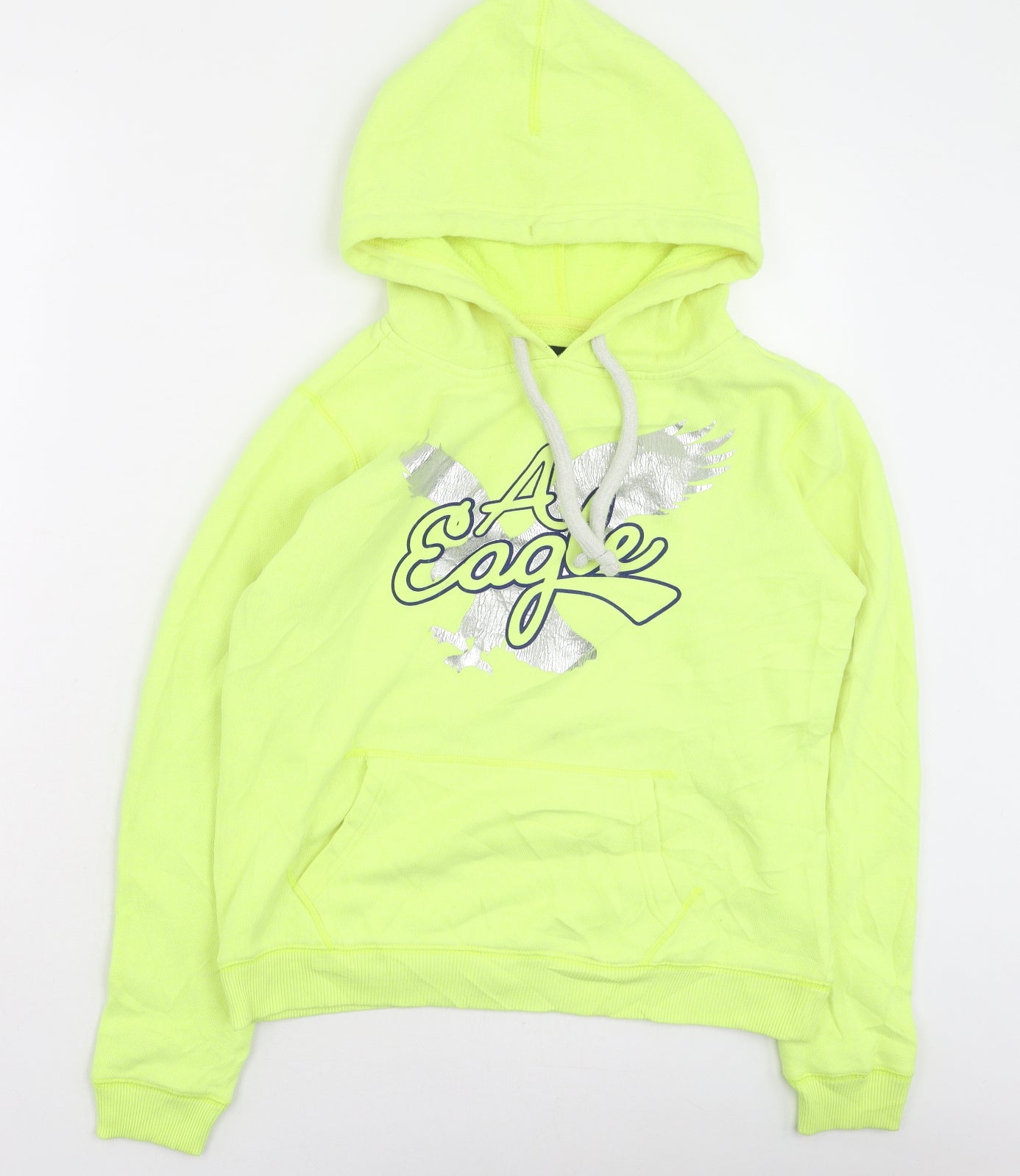 American Eagle  Womens Yellow  Cotton Pullover Hoodie Size M