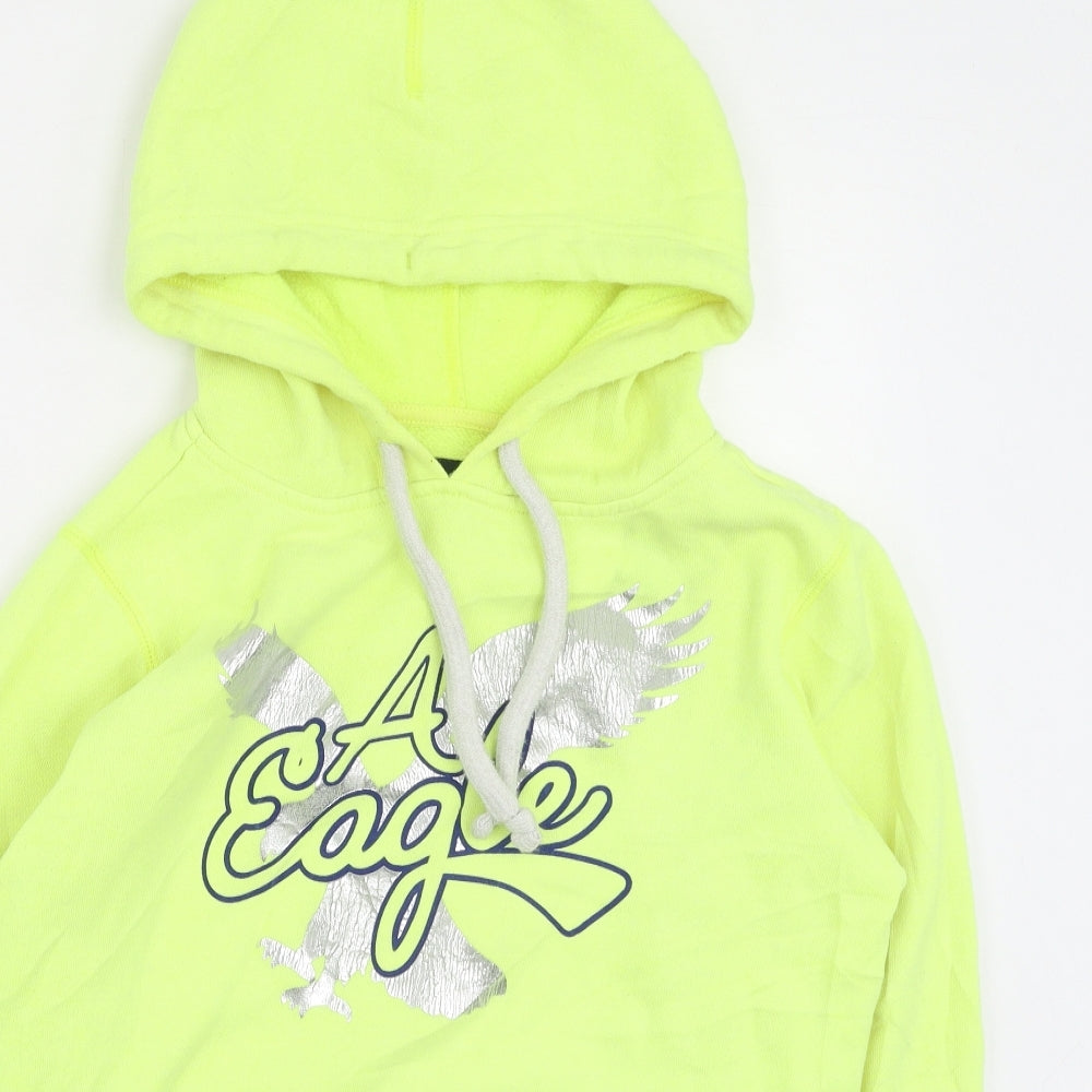 American Eagle  Womens Yellow  Cotton Pullover Hoodie Size M