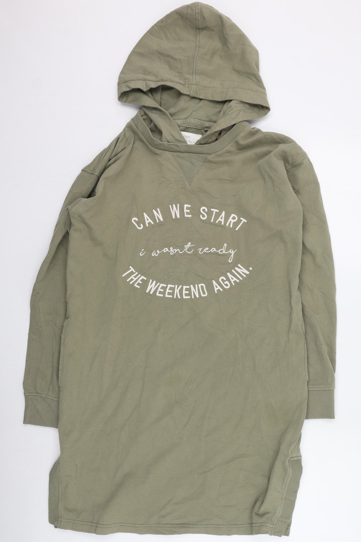 NEXT Womens Green  Cotton Pullover Hoodie Size S