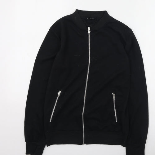 Cedar Wood State Womens Black Round Neck  Polyester Cardigan Jumper Size S