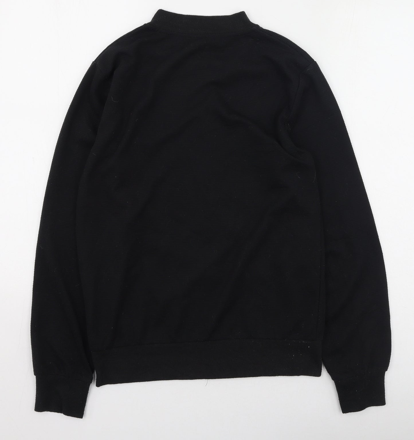 Cedar Wood State Womens Black Round Neck  Polyester Cardigan Jumper Size S
