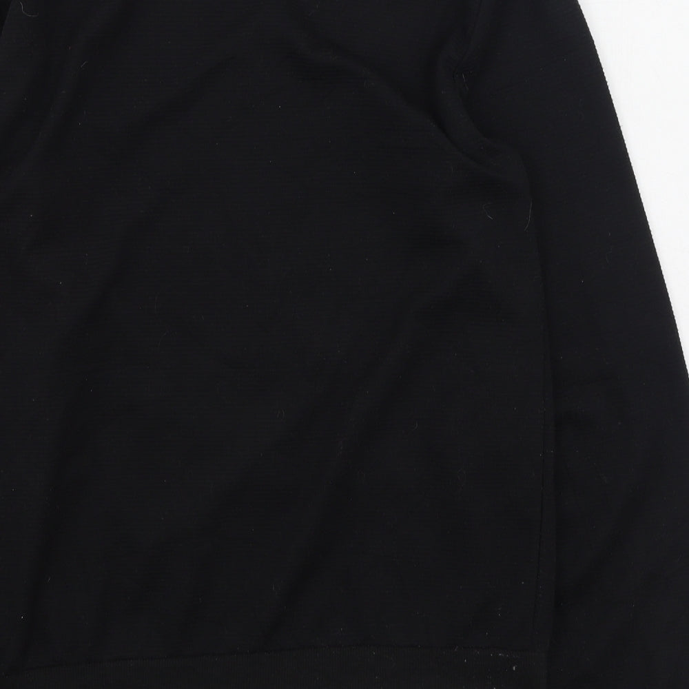 Cedar Wood State Womens Black Round Neck  Polyester Cardigan Jumper Size S