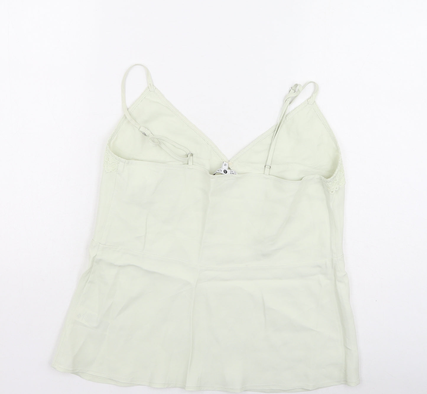 Marks and Spencer Womens Green  Polyamide Camisole Tank Size 12 V-Neck