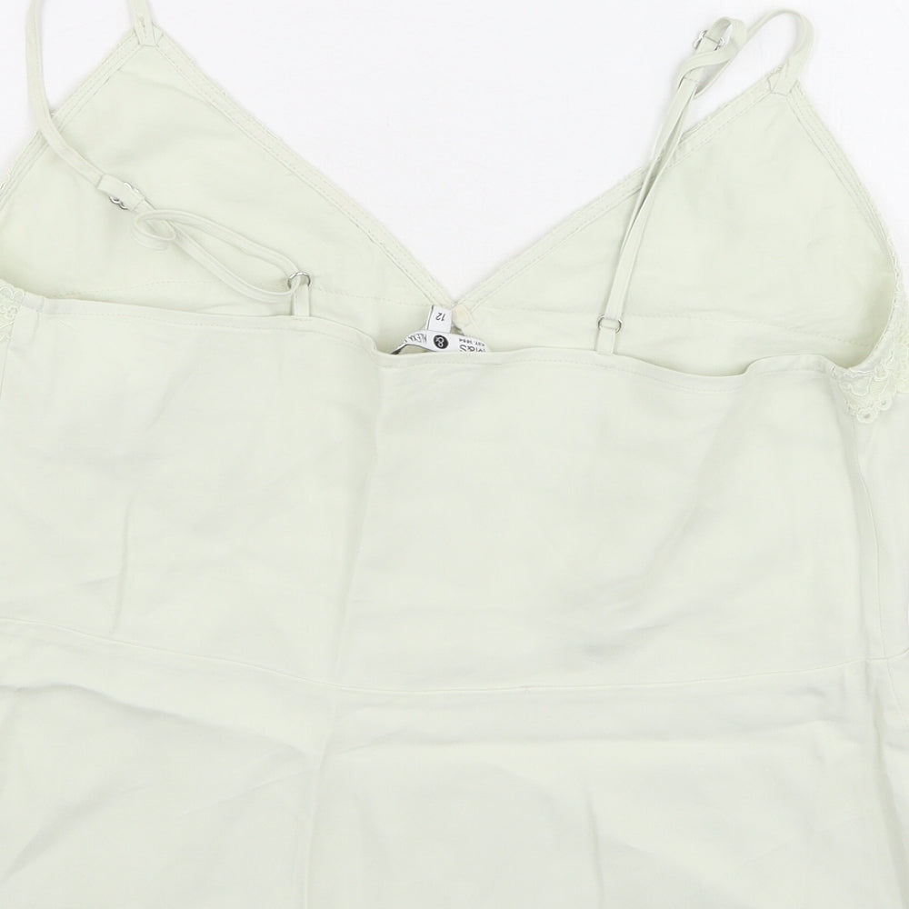 Marks and Spencer Womens Green  Polyamide Camisole Tank Size 12 V-Neck