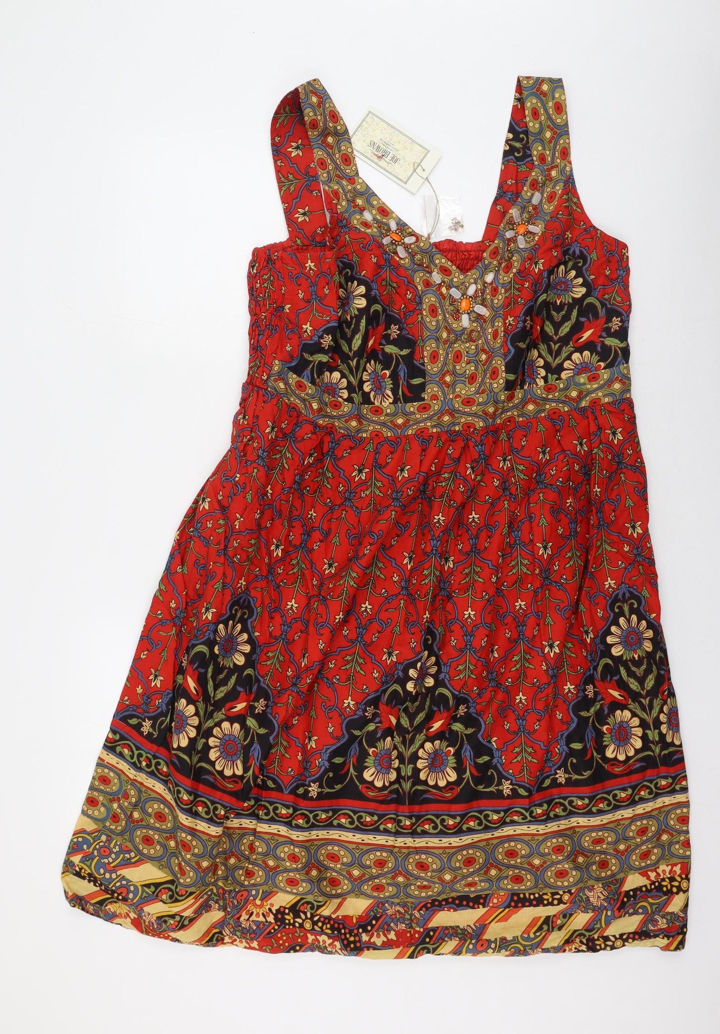 Joe Browns Womens Multicoloured Floral Cotton Fit & Flare  Size 20  Round Neck