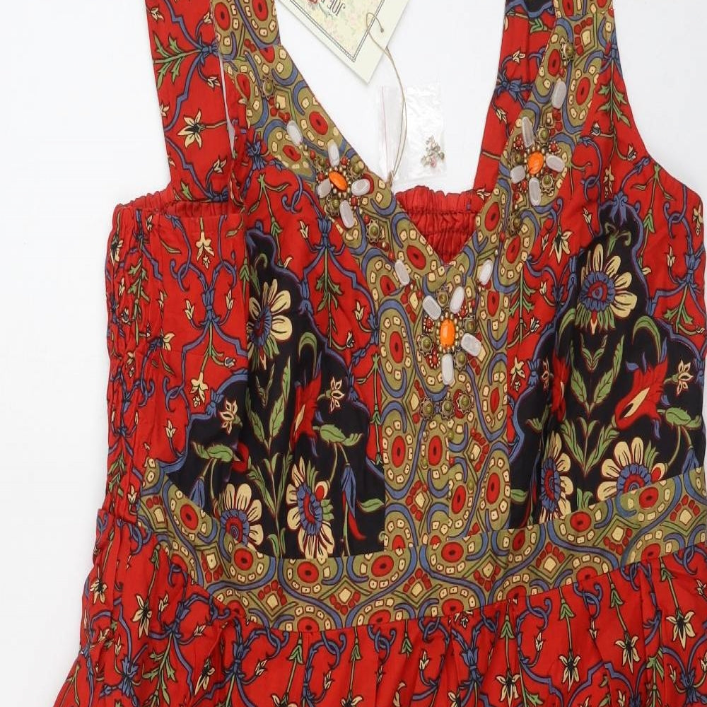 Joe Browns Womens Multicoloured Floral Cotton Fit & Flare  Size 20  Round Neck