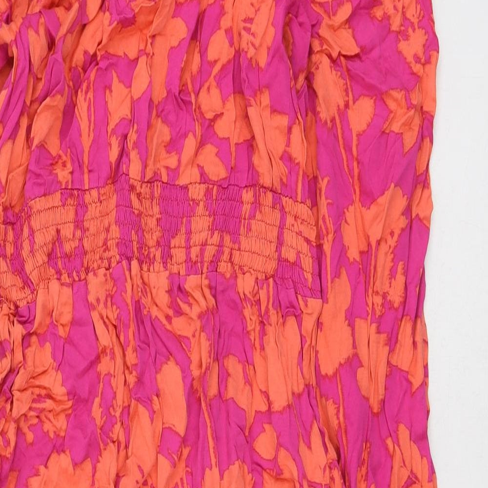 Gallery Womens Multicoloured Floral Polyester Fit & Flare  Size 12  Round Neck