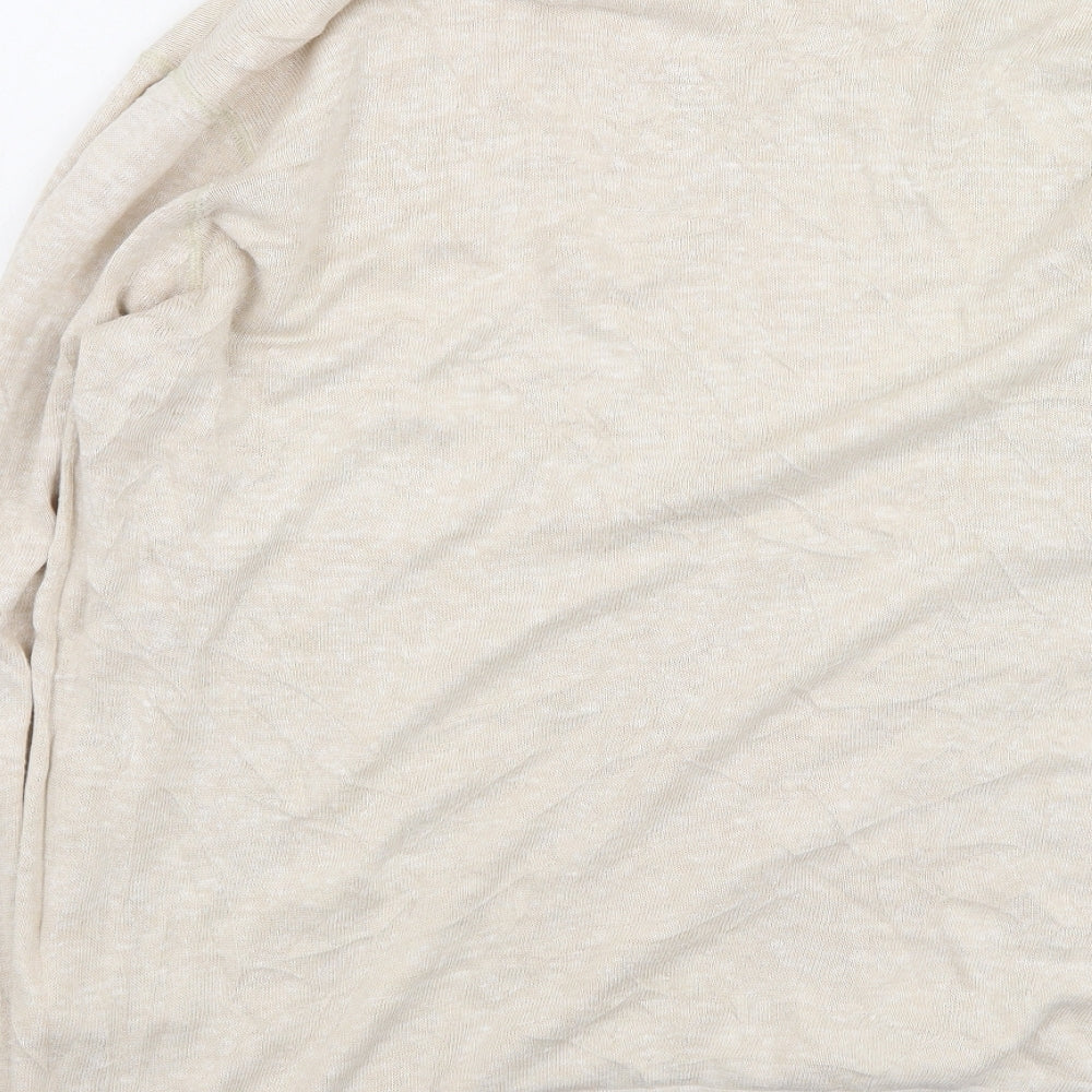 Marks and Spencer Mens Beige Round Neck  Linen Pullover Jumper Size L