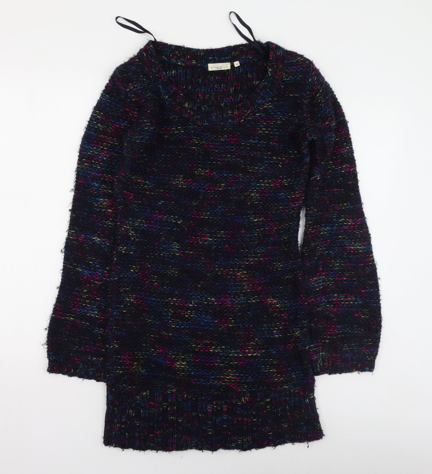 New Look Womens Multicoloured  Acrylic Jumper Dress  Size 10  Round Neck