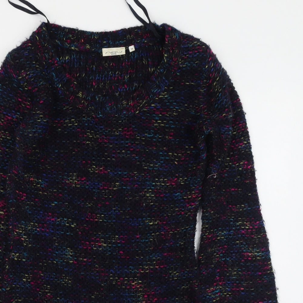 New Look Womens Multicoloured  Acrylic Jumper Dress  Size 10  Round Neck