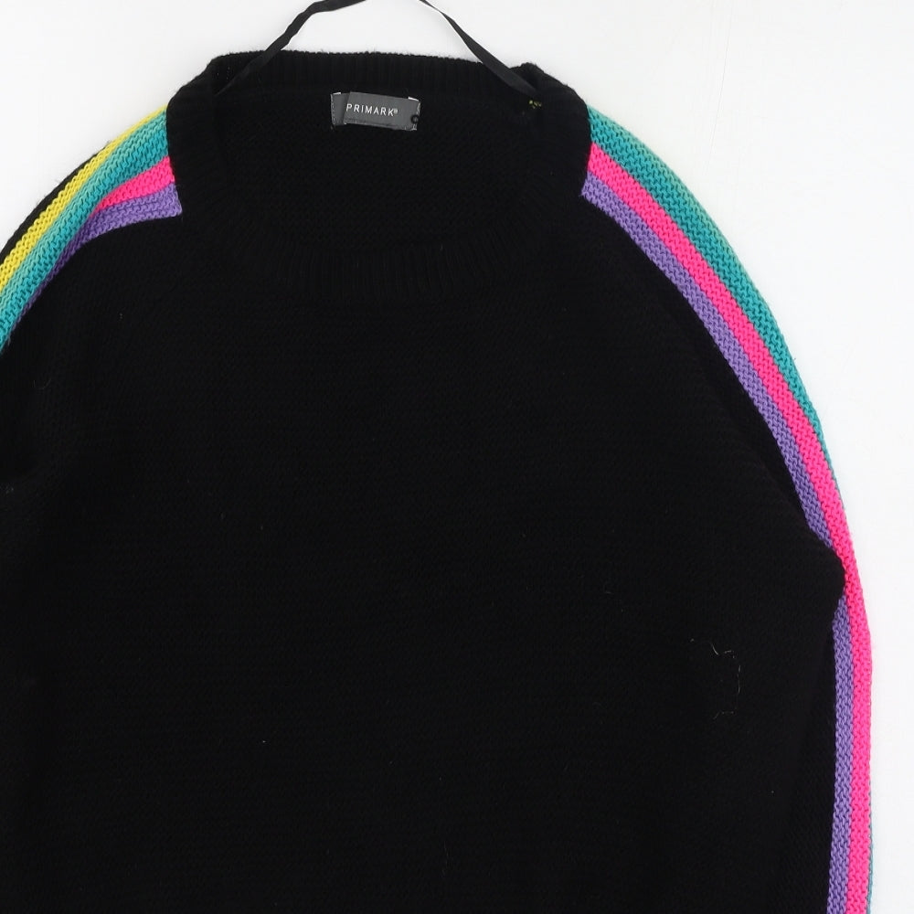 Primark Womens Multicoloured Round Neck  Acrylic Pullover Jumper Size M
