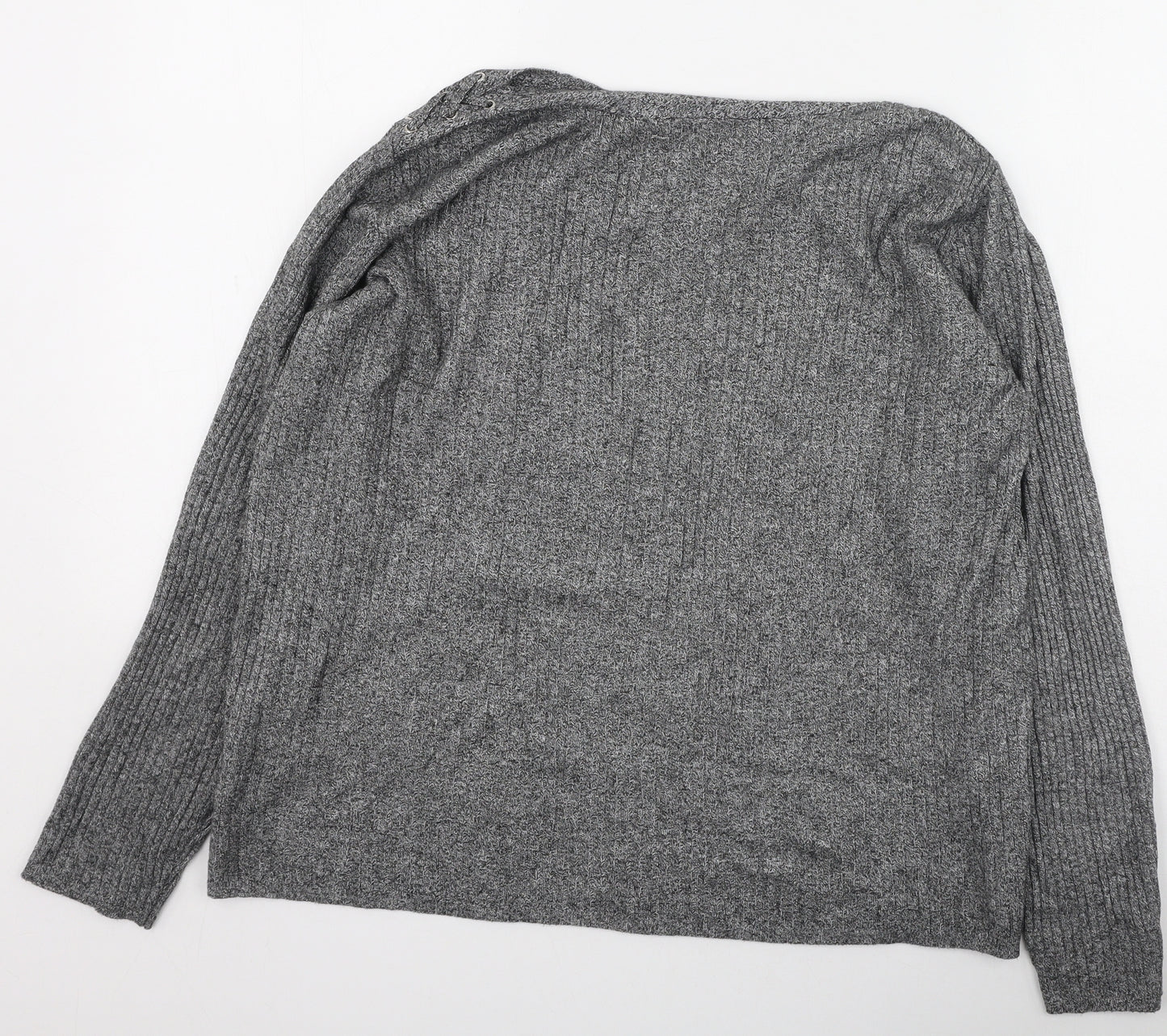 TU Womens Grey Round Neck  Viscose Pullover Jumper Size 20