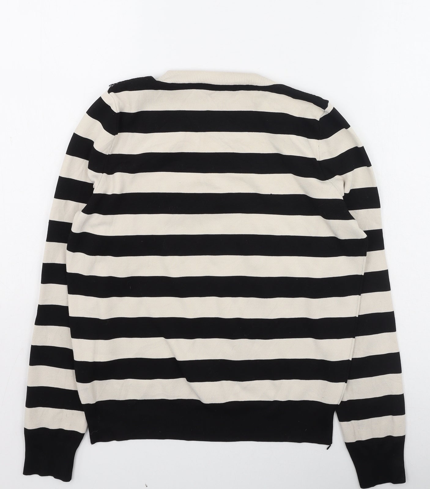 Zara Womens Multicoloured Striped Polyamide Pullover Sweatshirt Size S