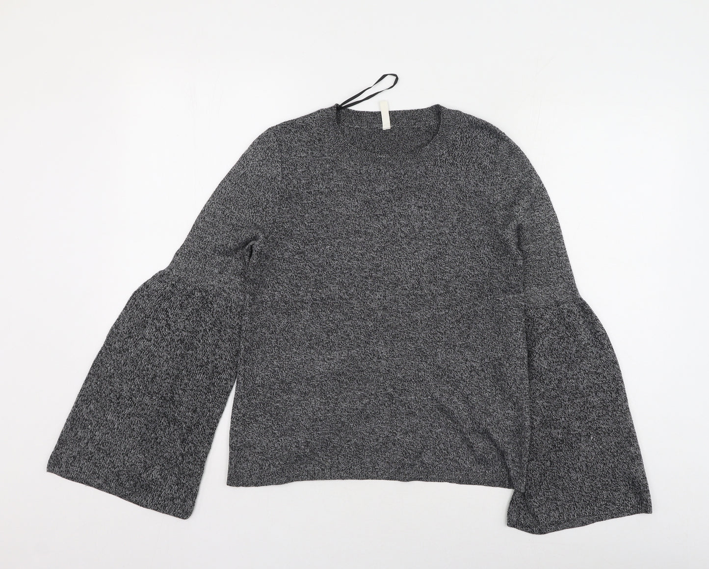 Preworn Womens Grey Round Neck  Polyester Pullover Jumper Size S